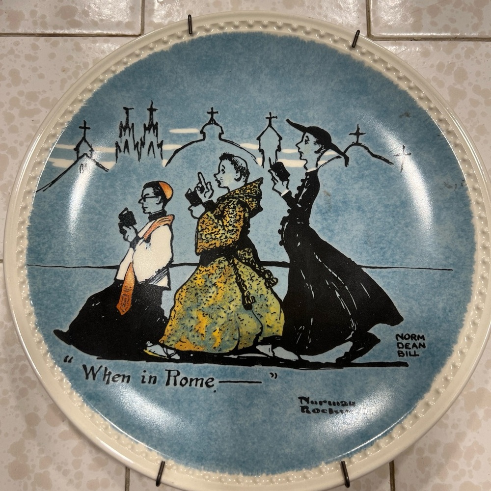 Norman Rockwell When in Rome plate